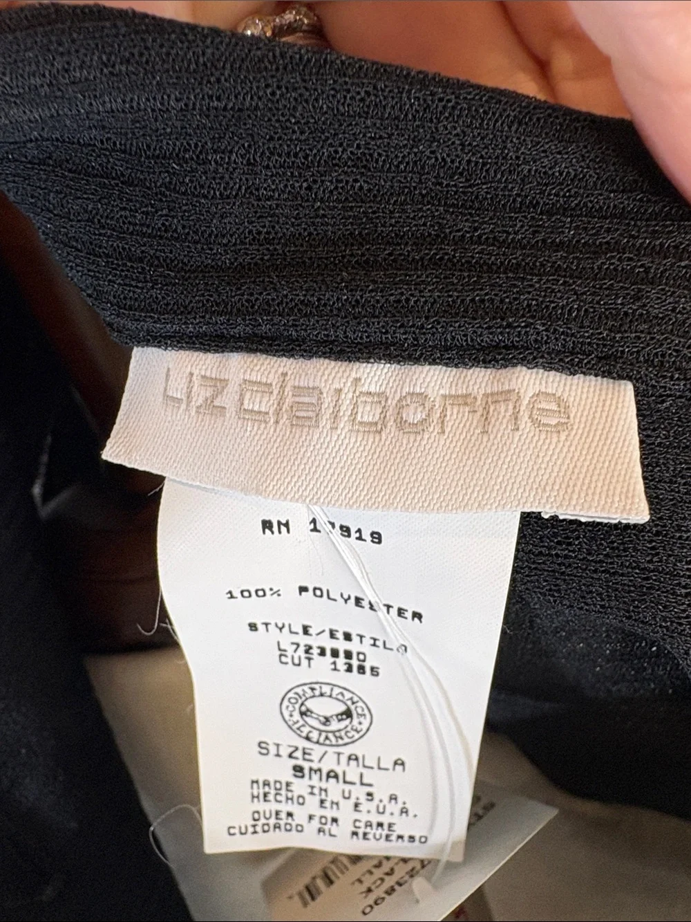 Liz Claiborne Black Button-Front Swim Coverup